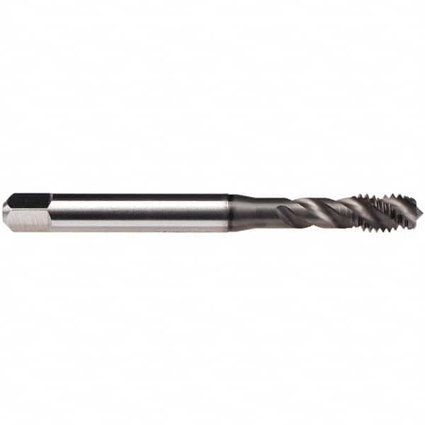 Spiral Flute Tap: 3/8-24, UNF, 3 Flute, Bottoming, 3B Class of Fit, HSS-E, GLT-1 Finish 3.937″ OAL, Right Hand Flute, Right Hand Thread, H3