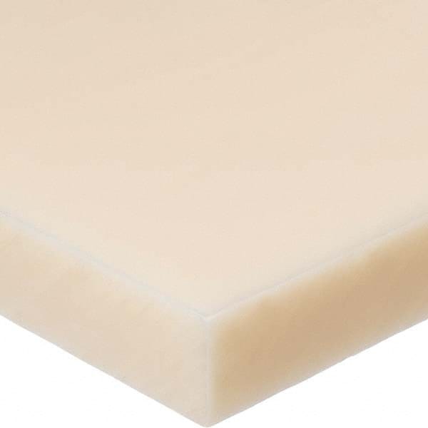 Plastic Sheet: Nylon 6/6, 1″ Thick, 32″ Long, Off-White, 10,000 psi Tensile Strength Rockwell M-85