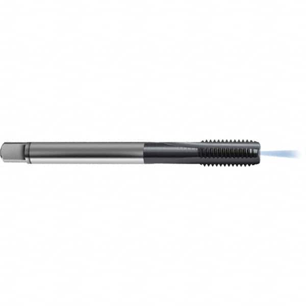 Guhring - M10x1.50 Metric 3 Flute 6HX Bottoming Spiral Flute Tap - High Speed Steel, TiCN Finish, 100mm OAL, Right Hand Flute, Right Hand Thread, D5/D6, Series 4165 - Exact Industrial Supply