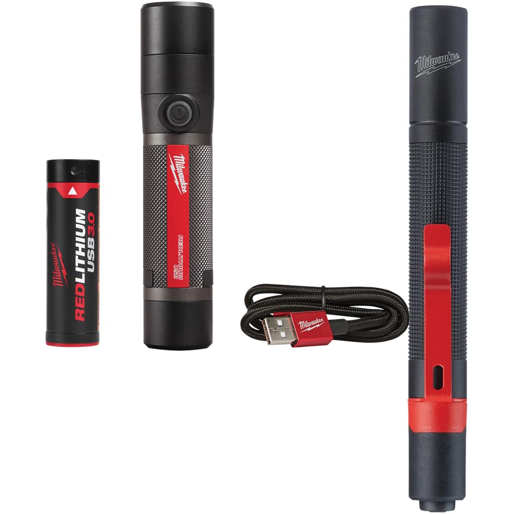 Milwaukee Tool - Flashlights; Type: Industrial/Tactical ; Bulb Type: LED ; Battery Size: 4V ; Rechargeable: Yes ; Maximum Light Output (Lumens): 800 ; Body Type: Standard - Exact Industrial Supply