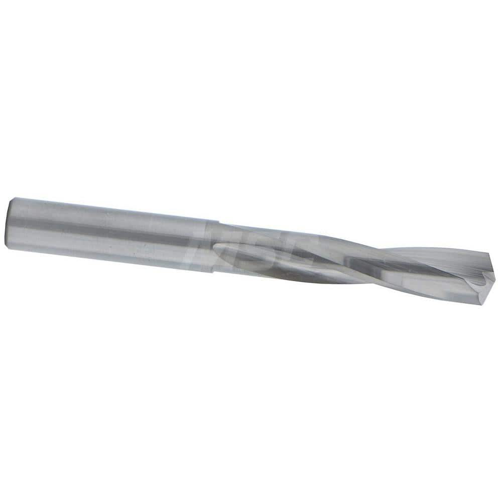 Screw Machine Length Drill Bit: 0.323″ Dia, 135 °, Solid Carbide Bright/Uncoated, Right Hand Cut, Straight-Cylindrical Shank