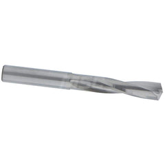 Screw Machine Length Drill Bit: 0.323″ Dia, 135 °, Solid Carbide Bright/Uncoated, Right Hand Cut, Straight-Cylindrical Shank