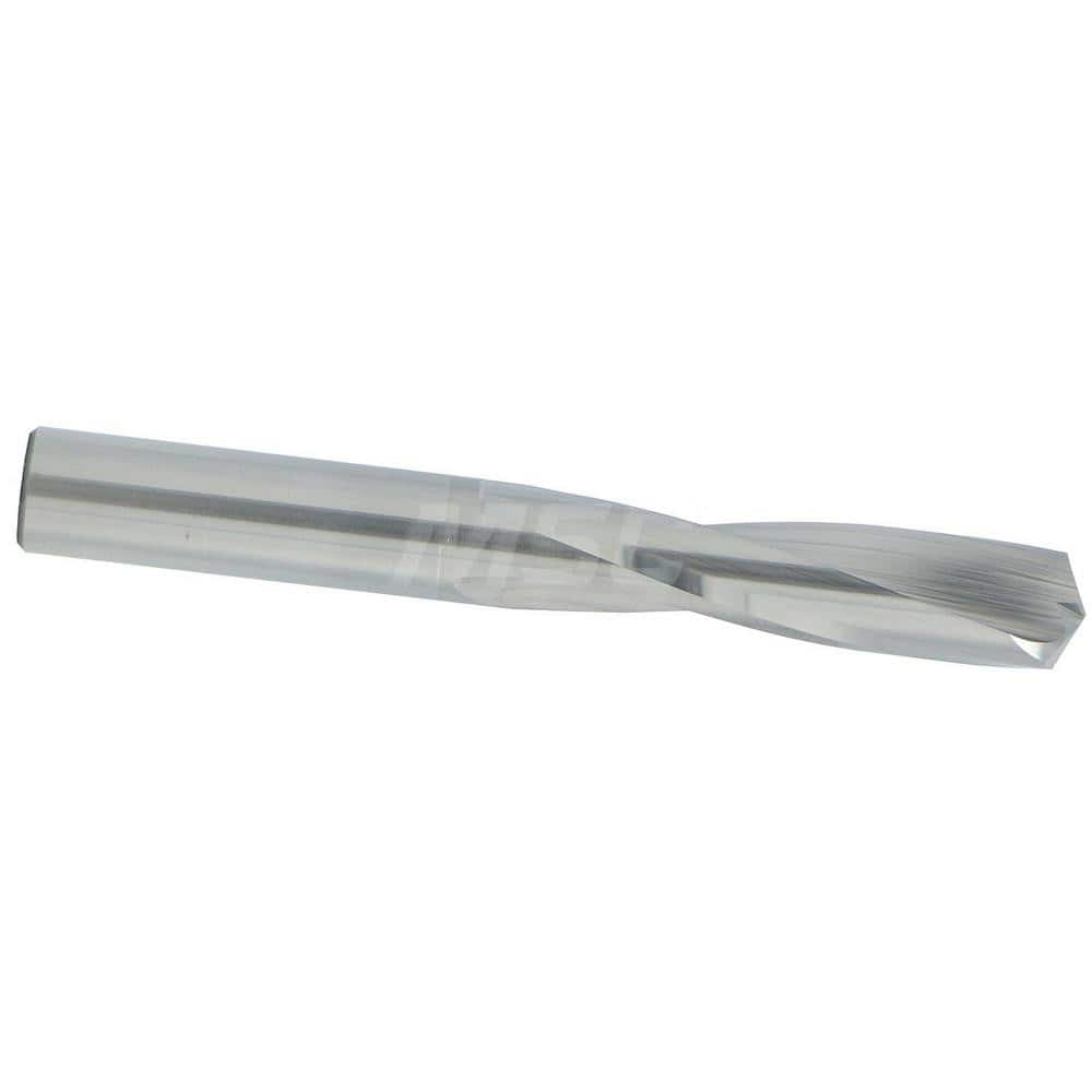 Screw Machine Length Drill Bit: 0.397″ Dia, 135 °, Solid Carbide Bright/Uncoated, Right Hand Cut, Straight-Cylindrical Shank