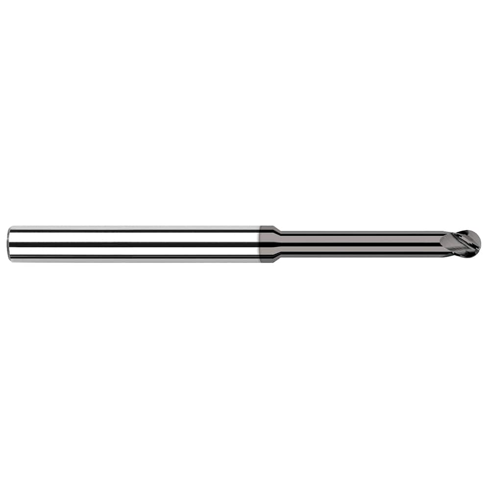 Harvey Tool - 3/32", 9/64" LOC, 1/8" Shank Diam, 4 Flute Solid Carbide Ball End Mill - Exact Industrial Supply