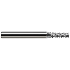 Harvey Tool - 1/4" Diam, 3/4" LOC, 1/4" Shank Diam, 10-Flute Burr-End Diamond-Pattern Router Bit - Exact Industrial Supply