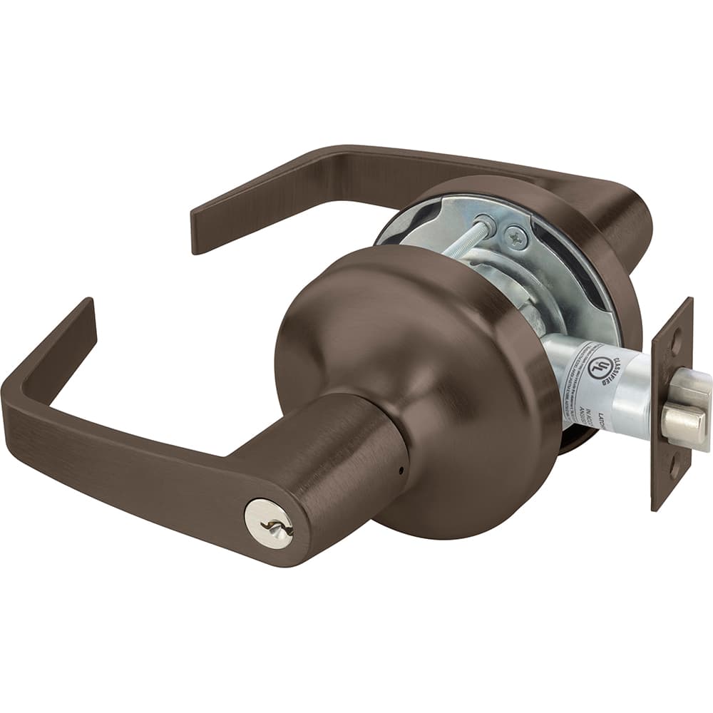 Yale - Lever Locksets; Door Thickness: 1-3/4 (Inch); Door Thickness: 1-3/4 ; Back Set: 2-3/4 (Inch); For Use With: Entrance or Office Doors ; Finish/Coating: Oxidized Satin Dark Bronze (10B) ; Cylinder Type: 6 Pin Para Keyway - Exact Industrial Supply