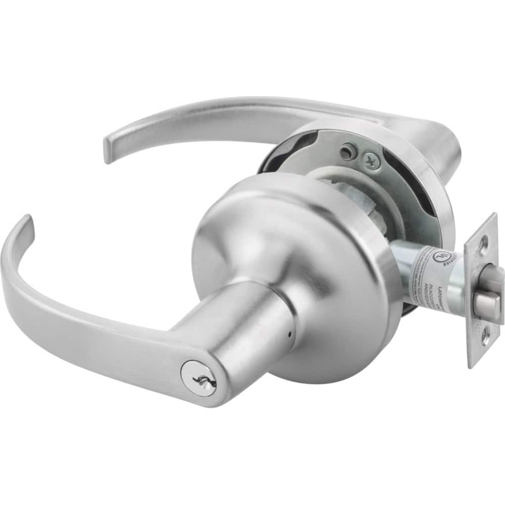 Yale - Lever Locksets; Door Thickness: 1-3/4 (Inch); Door Thickness: 1-3/4 ; Back Set: 2-3/4 (Inch); For Use With: Classroom or Utility Room Doors ; Finish/Coating: Satin Chrome ; Cylinder Type: 6 Pin Schlage C Keway, Keyed - Exact Industrial Supply