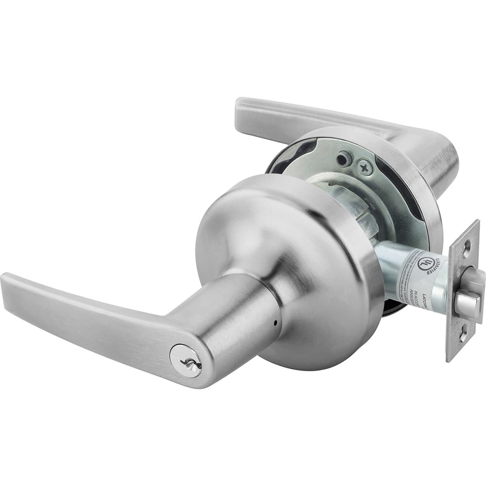 Yale - Lever Locksets; Door Thickness: 1-3/4 (Inch); Door Thickness: 1-3/4 ; Back Set: 2-3/4 (Inch); For Use With: Storeroom; Utility; Exit Doors ; Finish/Coating: Satin Chrome ; Cylinder Type: 6 Pin Para Keyway - Exact Industrial Supply