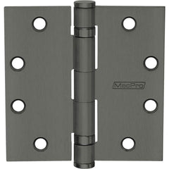 Yale - Commercial Hinges; Length (Inch): 4-1/2 ; Thickness (Decimal Inch): 0.1340 ; Minimum Thickness: 3.4036 (mm); Number of Knuckles: 5.000 ; Stanley Finish Code: USP ; Finish/Coating: USP - Exact Industrial Supply