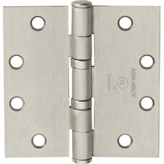 Yale - Commercial Hinges; Length (Inch): 4-1/2 ; Thickness (Decimal Inch): 0.1340 ; Number of Knuckles: 5.000 ; Stanley Finish Code: US15 ; Finish/Coating: US15 ; Box Quantity: 3 - Exact Industrial Supply