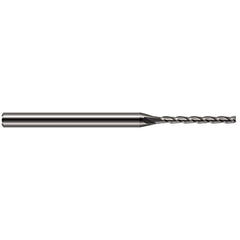 Square End Mill: 5/32'' Dia, 1.57'' LOC, 3/16'' Shank Dia, 3'' OAL, 4 Flutes, Solid Carbide Single End, Uncoated, 30 ° Helix, Centercutting, RH Cut, RH Flute