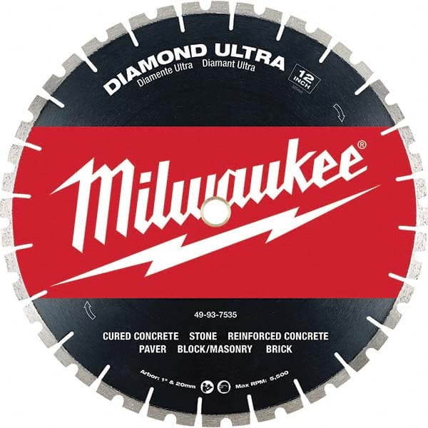 Milwaukee Tool - Wet & Dry-Cut Saw Blades Blade Diameter (Inch): 12 Blade Material: Diamond-Tipped - Benchmark Tooling