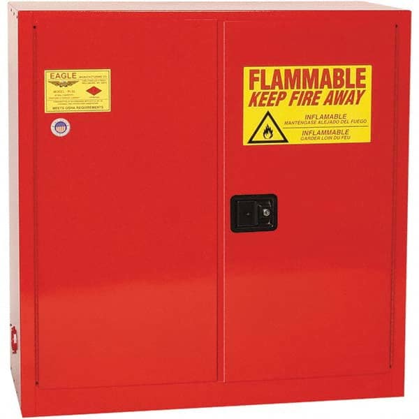 Eagle - Safety Cabinets Hazardous Chemical Type: Flammable and Combustible Liquids Color: Red - Benchmark Tooling