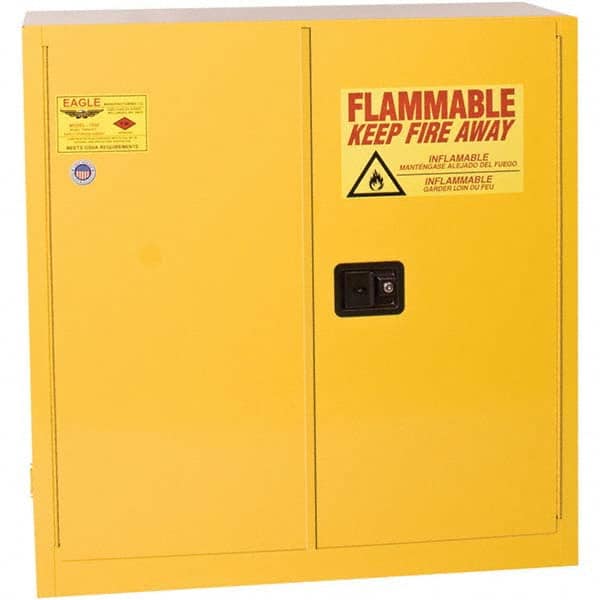 Eagle - Safety Cabinets Hazardous Chemical Type: Flammable and Combustible Liquids Color: Yellow - Benchmark Tooling