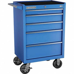 Tool Storage Combos & Systems; Type: Wheeled Tool Cabinet; Drawers Range: 5 - 9 Drawers; Number of Pieces: 1; Width Range: 24″ - 35.9″; Depth Range: 18″ and Deeper; Height Range: 36″ - 59.9″; Color: Blue; Number of Drawers: 5; Roller Cabinet Depth (Inch):