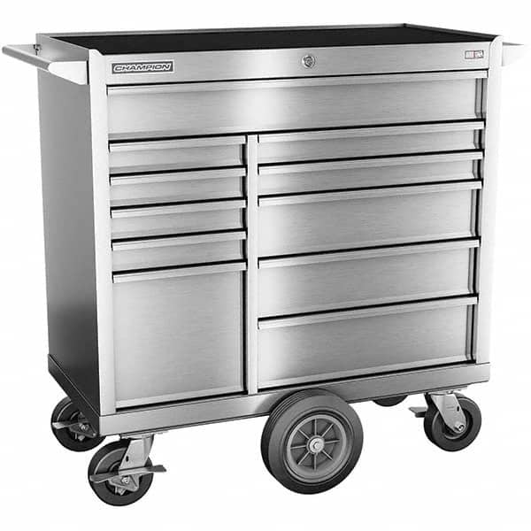 Tool Storage Combos & Systems; Type: Wheeled Tool Cabinet with Maintenance Cart; Drawers Range: 10 - 15 Drawers; Number of Pieces: 2; Width Range: 36″ - 47.9″; Depth Range: 18″ and Deeper; Height Range: 36″ - 59.9″; Color: Silver; Number of Drawers: 11; R