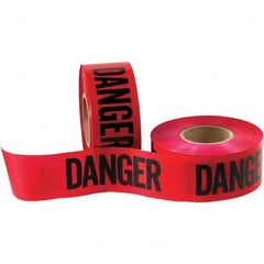 Barricade & Flagging Tape; Tape Type: Barricade; Legend: Danger; Material: Polyethylene; Thickness (mil): 3; Overall Length: 1000.00 ft; Roll Length (Feet): 1000; Overall Width: 3.0000 in; Color: Red; Language: English; Roll Width (Inch): 3