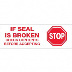 Tape Logic - Shipping & DOT Labels Message Type: Shipping Label Legend: Stop If Seal is Broken - Benchmark Tooling