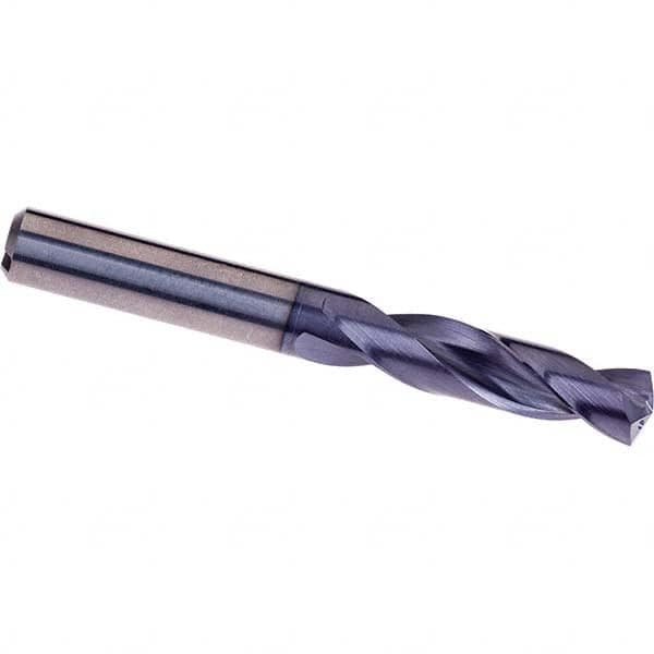 Screw Machine Length Drill Bit: 0.2638″ Dia, 140 °, Solid Carbide TiAlN Finish, Right Hand Cut, Spiral Flute, Straight-Cylindrical Shank