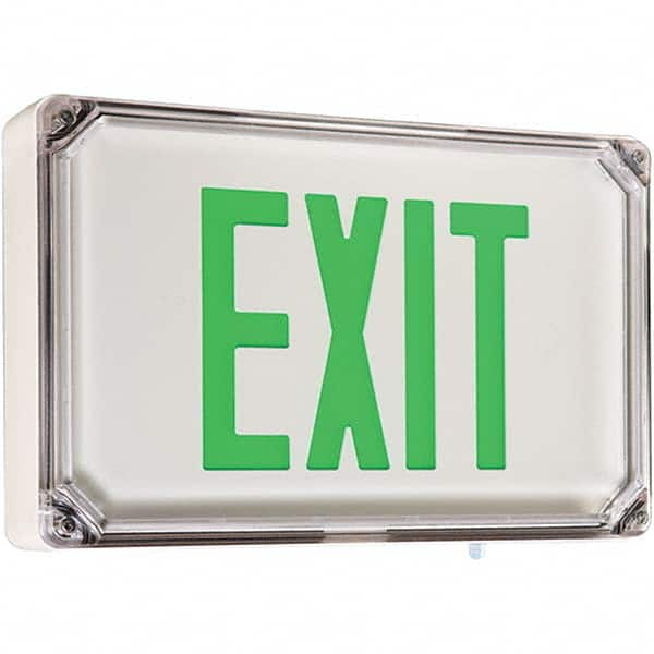 Hubbell Lighting - Illuminated Exit Signs Number of Faces: 1 Letter Color: Green - Benchmark Tooling