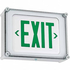 Hubbell Lighting - Illuminated Exit Signs Number of Faces: 1 Letter Color: Green - Benchmark Tooling