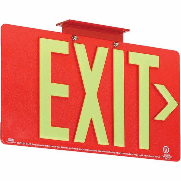 Hubbell Lighting - Illuminated Exit Signs Number of Faces: 1 Letter Color: Photoluminescent - Benchmark Tooling