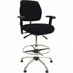 Task Chair: Nylon, Adjustable Height, Black Swivel