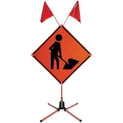 VizCon - Sign Posts & Traffic Sign Accessories Type: Roll-Up Sign Stand Sign Post/Stand Height (Feet): 4 - Benchmark Tooling