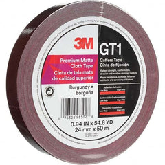 3M - 50m x 24mm x 11 mil Burgundy Cotton Cloth Gaffers Tape - Benchmark Tooling