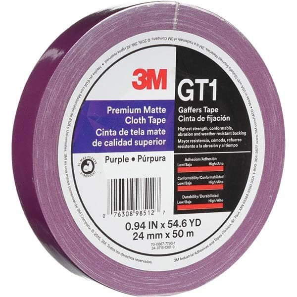 3M - 50m x 24mm x 11 mil Purple Cotton Cloth Gaffers Tape - Benchmark Tooling