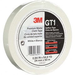3M - 50m x 24mm x 11 mil White Cotton Cloth Gaffers Tape - Benchmark Tooling