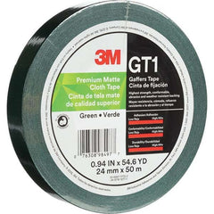 3M - 50m x 24mm x 11 mil Green Cotton Cloth Gaffers Tape - Benchmark Tooling