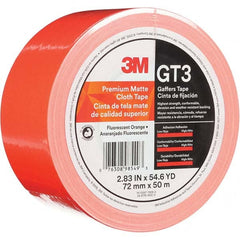 3M - 50m x 72mm x 11 mil Fluorescent Orange Cotton Cloth Gaffers Tape - Benchmark Tooling