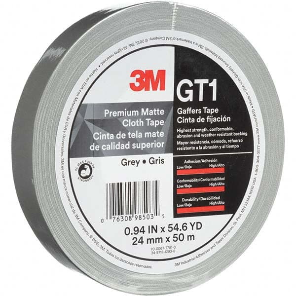 3M - 50m x 24mm x 11 mil Gray Cotton Cloth Gaffers Tape - Benchmark Tooling
