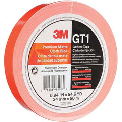 3M - 50m x 24mm x 11 mil Fluorescent Orange Cotton Cloth Gaffers Tape - Benchmark Tooling