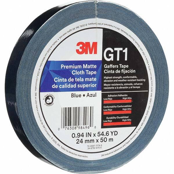 3M - 50m x 24mm x 11 mil Blue Cotton Cloth Gaffers Tape - Benchmark Tooling