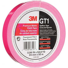 3M - 50m x 24mm x 11 mil Fluorescent Pink Cotton Cloth Gaffers Tape - Benchmark Tooling