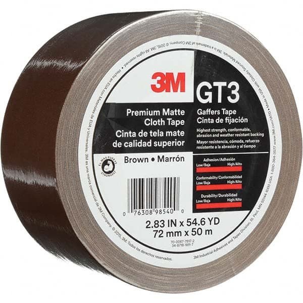 3M - 50m x 72mm x 11 mil Brown Cotton Cloth Gaffers Tape - Benchmark Tooling