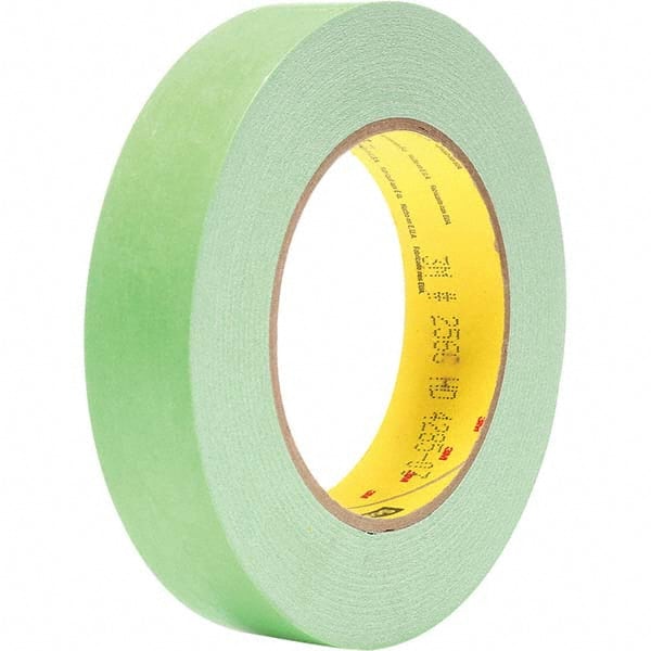 3M - 1" Wide x 60 Yd Long x 6.7 mil Light Green Paper Masking Tape - Benchmark Tooling