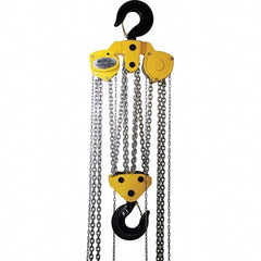 OZ Lifting Products - 40,000 Lb Capacity, 10' Lift Height, Manual Chain Hoist with Overload Protection - Benchmark Tooling