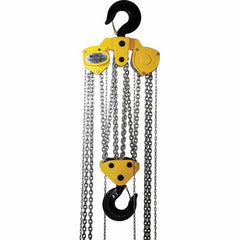 OZ Lifting Products - 40,000 Lb Capacity, 20' Lift Height, Manual Chain Hoist with Overload Protection - Benchmark Tooling