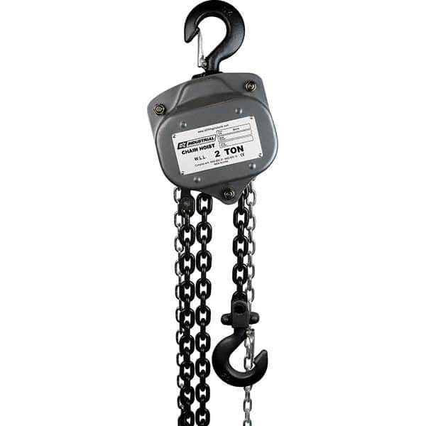 OZ Lifting Products - 4,000 Lb Capacity, 20' Lift Height, Chain Manual Hoist - Benchmark Tooling