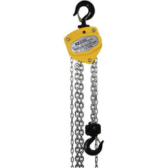 OZ Lifting Products - 3,000 Lb Capacity, 15' Lift Height, Manual Chain Hoist with Overload Protection - Benchmark Tooling