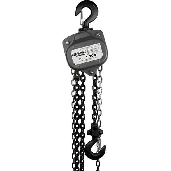 OZ Lifting Products - 2,000 Lb Capacity, 20' Lift Height, Chain Manual Hoist - Benchmark Tooling