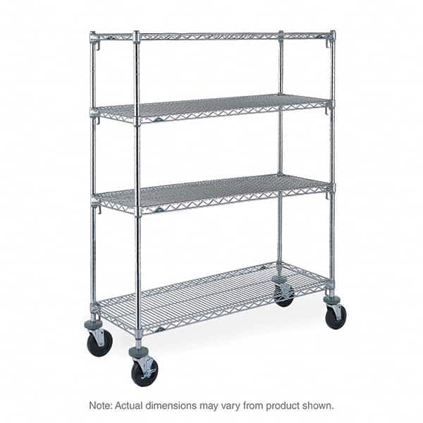 Metro - 900 Lb Capacity 4 Shelf Mobile Wire Shelving Unit - Add-On Unit - Benchmark Tooling