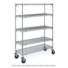 Metro - 900 Lb Capacity 5 Shelf Mobile Wire Shelving Unit - Add-On Unit - Benchmark Tooling