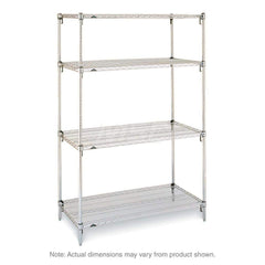 Starter Unit Wire Shelving: 4 Shelves 36″ Wide, 24″ Deep, 63″ High