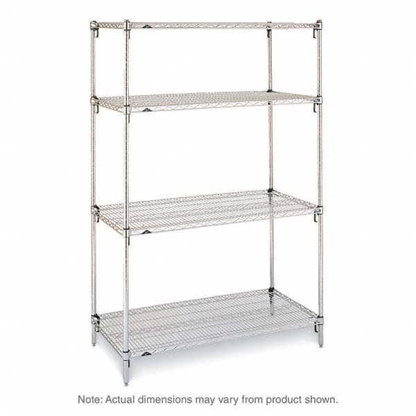 Metro - 2,000 Lb Capacity 4 Shelf Wire Shelving - Starter Unit - Benchmark Tooling