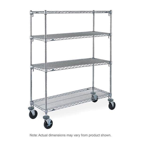 Metro - 600 Lb Capacity 4 Shelf Mobile Wire Shelving Unit - Add-On Unit - Benchmark Tooling