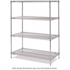 Metro - 2,000 Lb Capacity 4 Shelf Wire Shelving - Starter Unit - Benchmark Tooling